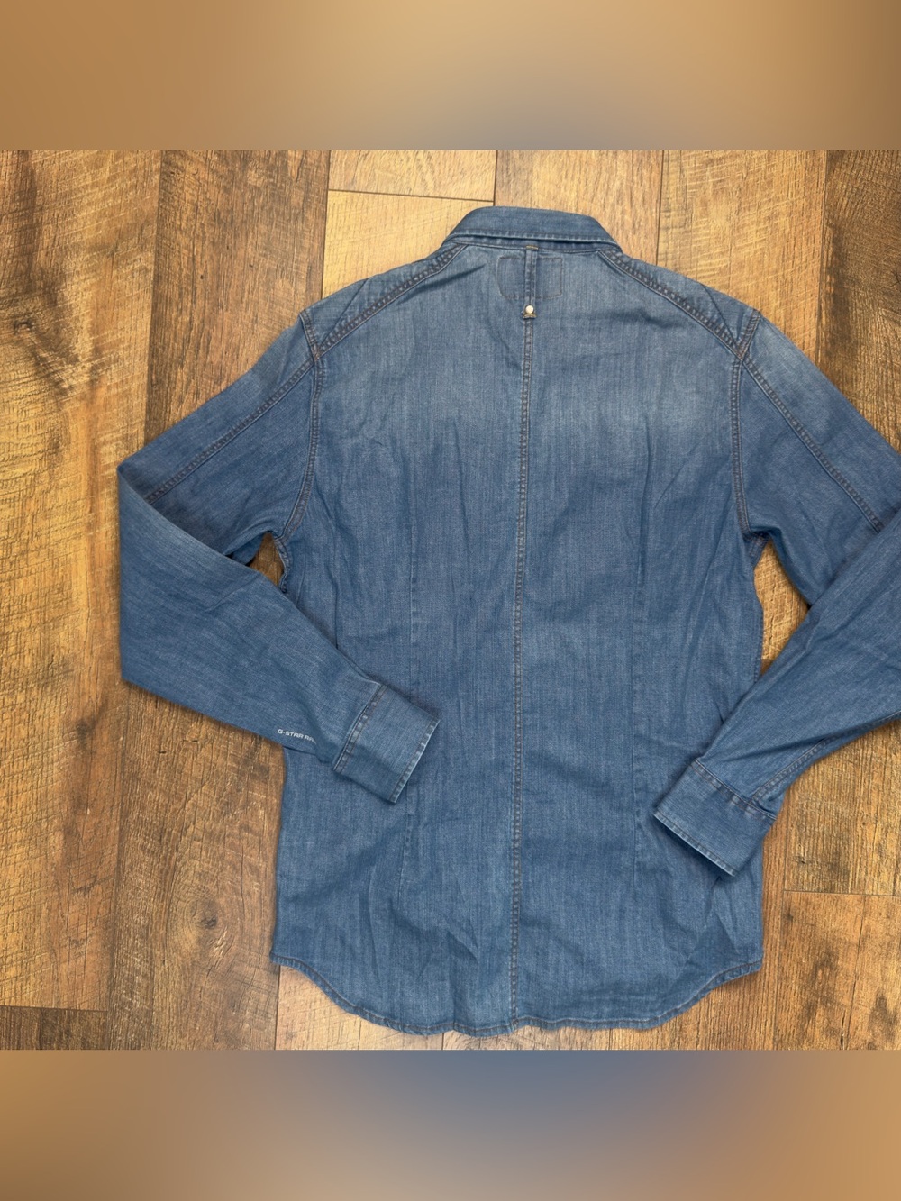 G-Star RAW Landoh Denim Shirt Slim Fit Light Blue Western Snap Men’s Size SMALL - Picture 9 of 10